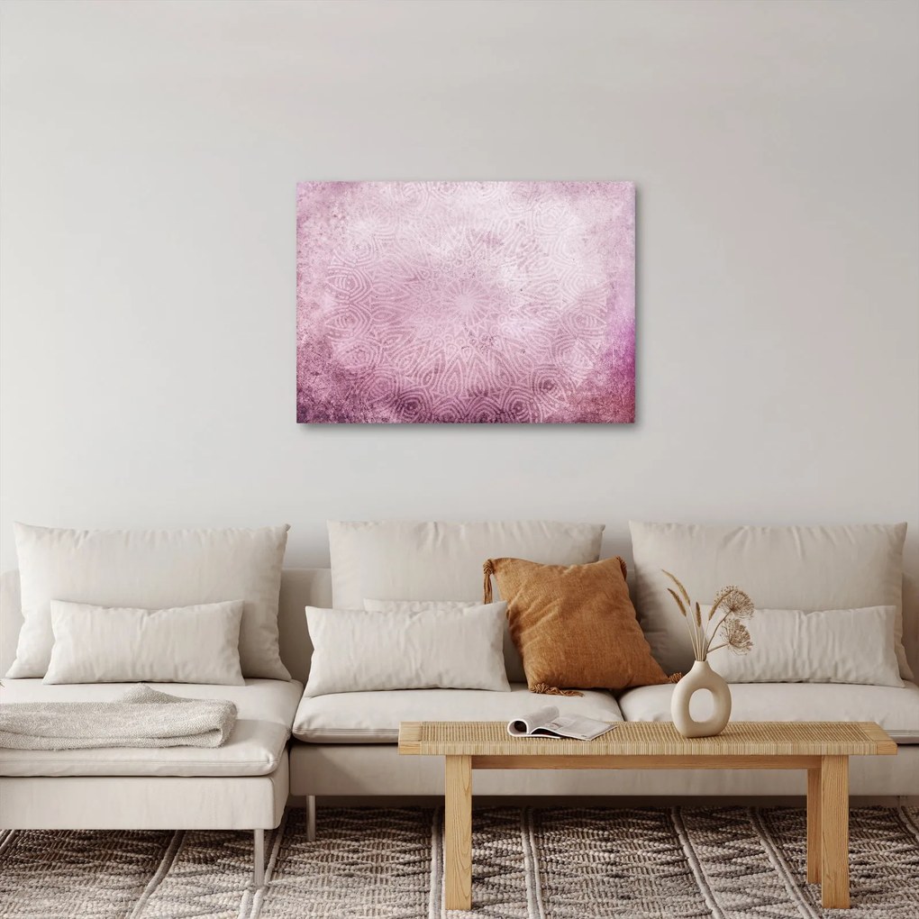 Obraz - Mandala na różowej ścianie (70x50 cm)