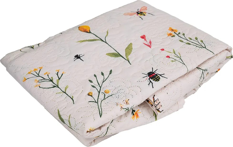 Narzuta na łóżko INSECTA, kremowy Rozmiar: 170 x 210 cm