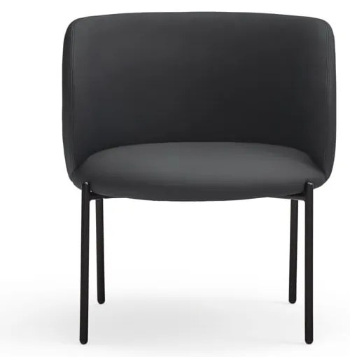 Czarny fotel z imitacji skóry Mogi – Teulat