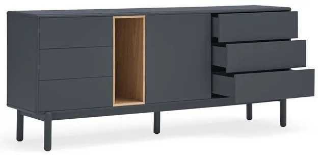 Ciemnoszara wysoka komoda 180x76 cm Corvo – Teulat