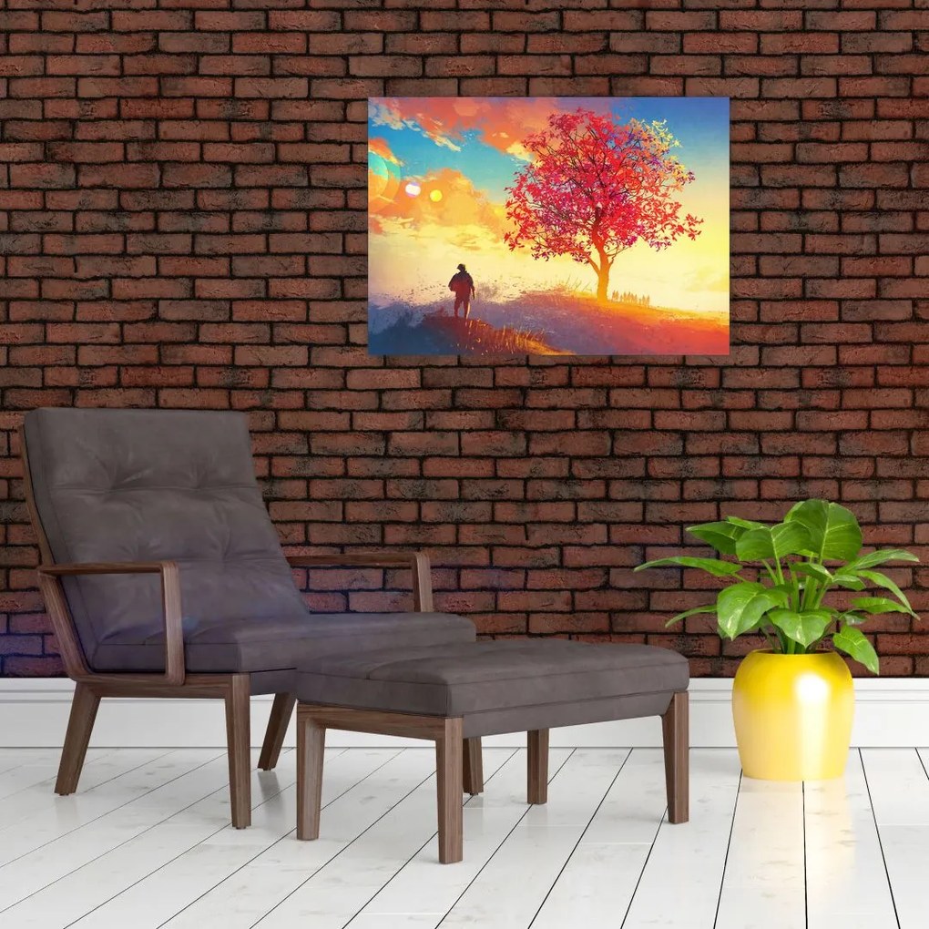 Obraz drzewa na wzgórzu (70x50 cm)