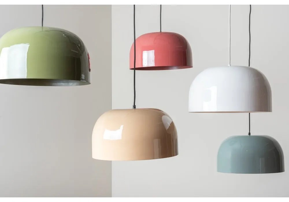 Czerwona lampa wisząca z metalowym kloszem ø 40 cm Dome – Leitmotiv