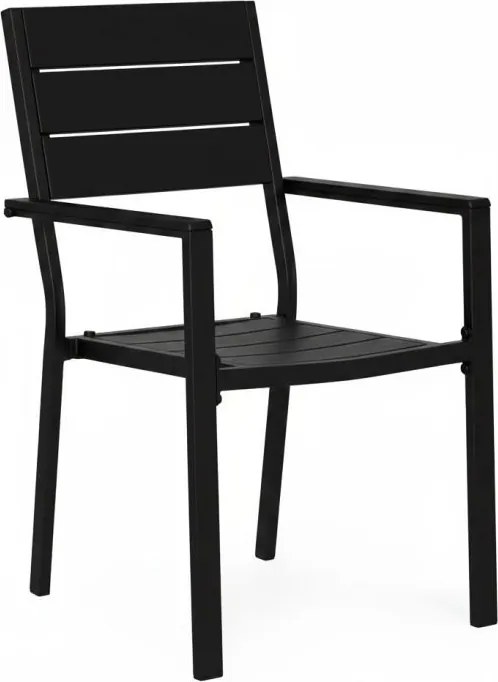 Krzesła ogrodowe Caprila - zestaw 2 szt. na taras i balkon, kolor czarny