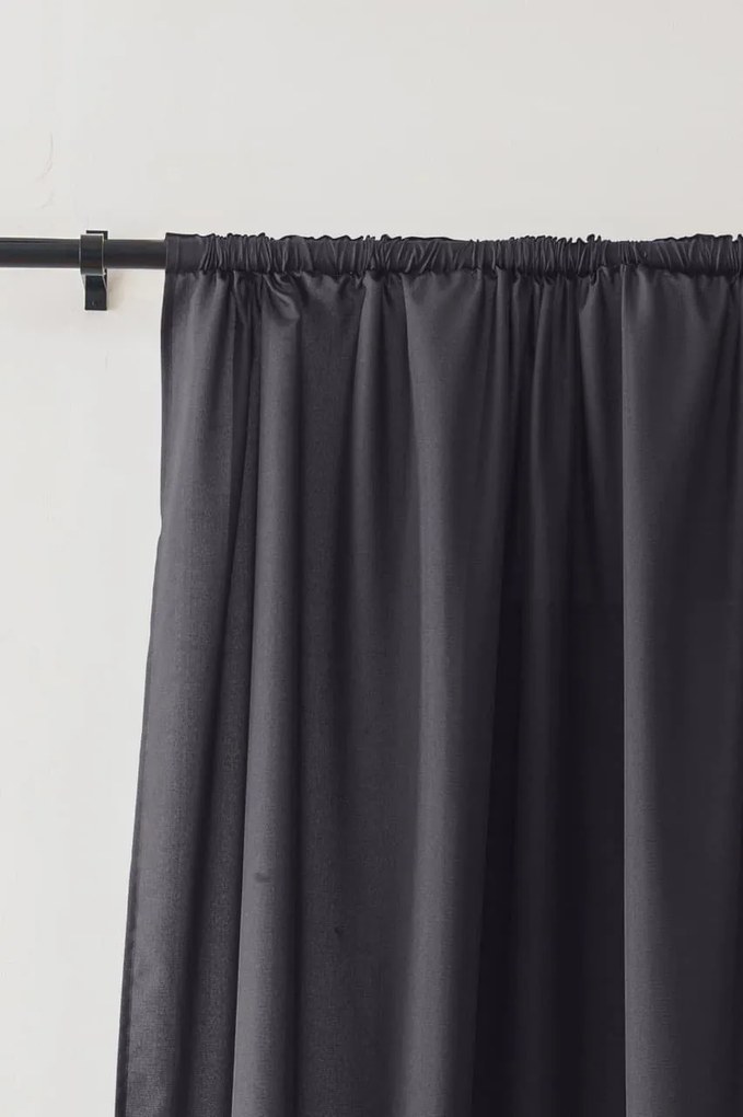 Zasłona OXFORD LIGHT 140x250 cm, ciemnoszara Zawieszanie: Taśma z wiązaniami