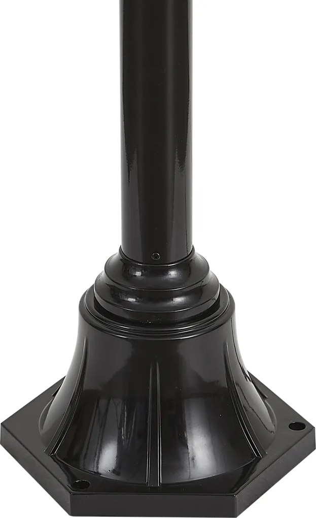 Nowoczesna lampa zewnętrzna czarna z miedzią 235 cm 3-źródła światła IP44 - Kansas