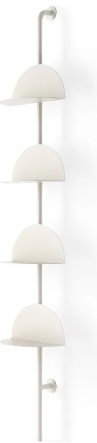 Metalowy modułowy system półek w matowym białym kolorze 27x203,5x35 cm Solis – Umbra