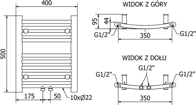 Mexen Ares grzejnik elektryczny 500 x 400 mm, 300 W, antracyt - W102-0500-400-2300-66