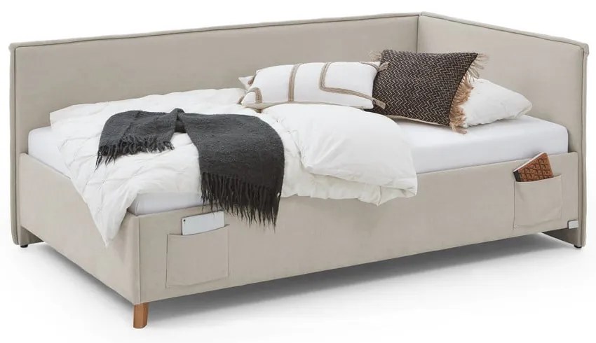 Beżowe łóżko dziecięce ze schowkiem 120x200 cm Fun – Meise Möbel