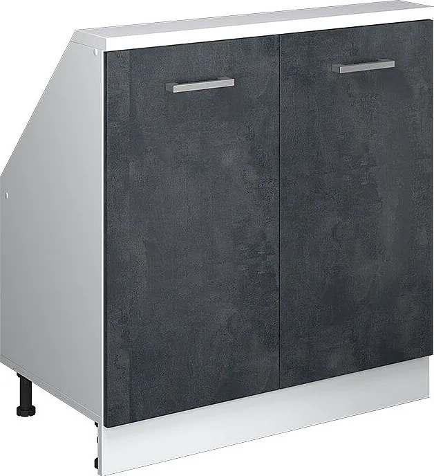 Szafka kuchenna na dach skośny czarny beton 80x46x81.6 r-line