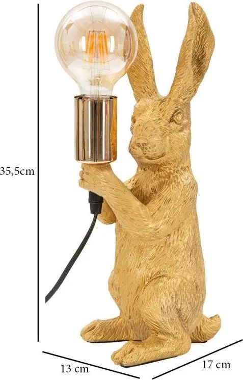 Lampa stołowa w kolorze złota (wysokość 35,5 cm) Rubbit – Mauro Ferretti