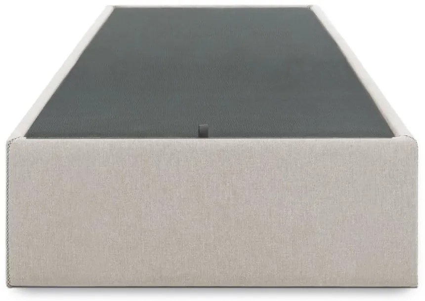 Beżowe tapicerowane łóżko jednoosobowe ze schowkiem 90x190 cm Matters – Kave Home