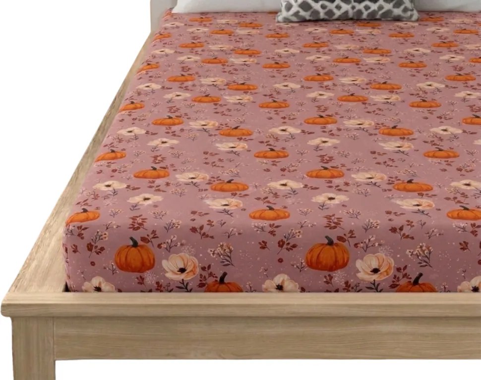 PrzytulneMieszkanie.pl Prześcieradło z mikrofibry PUMPKINS ROSAVIE staroróżowe 180x200 cm