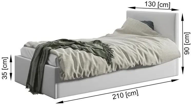 Popielate łóżko z pojemnikiem G7-S51