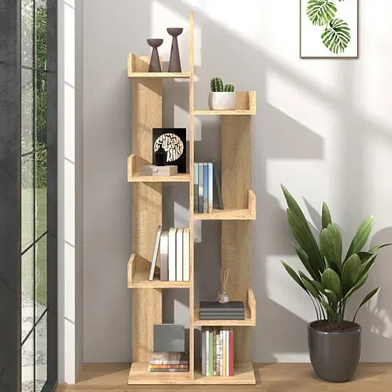 Minimalistyczny regał na książki dąb sonoma - Forner 3X