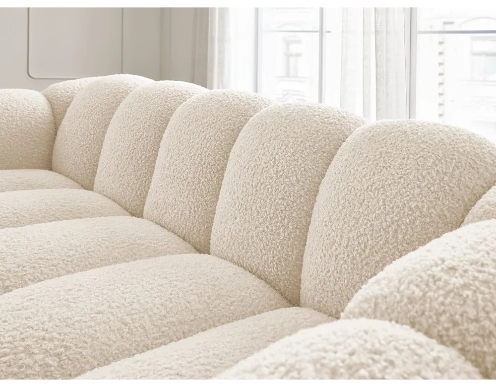 Beżowa sofa z materiału bouclé 232 cm Hippolyte – Bobochic Paris