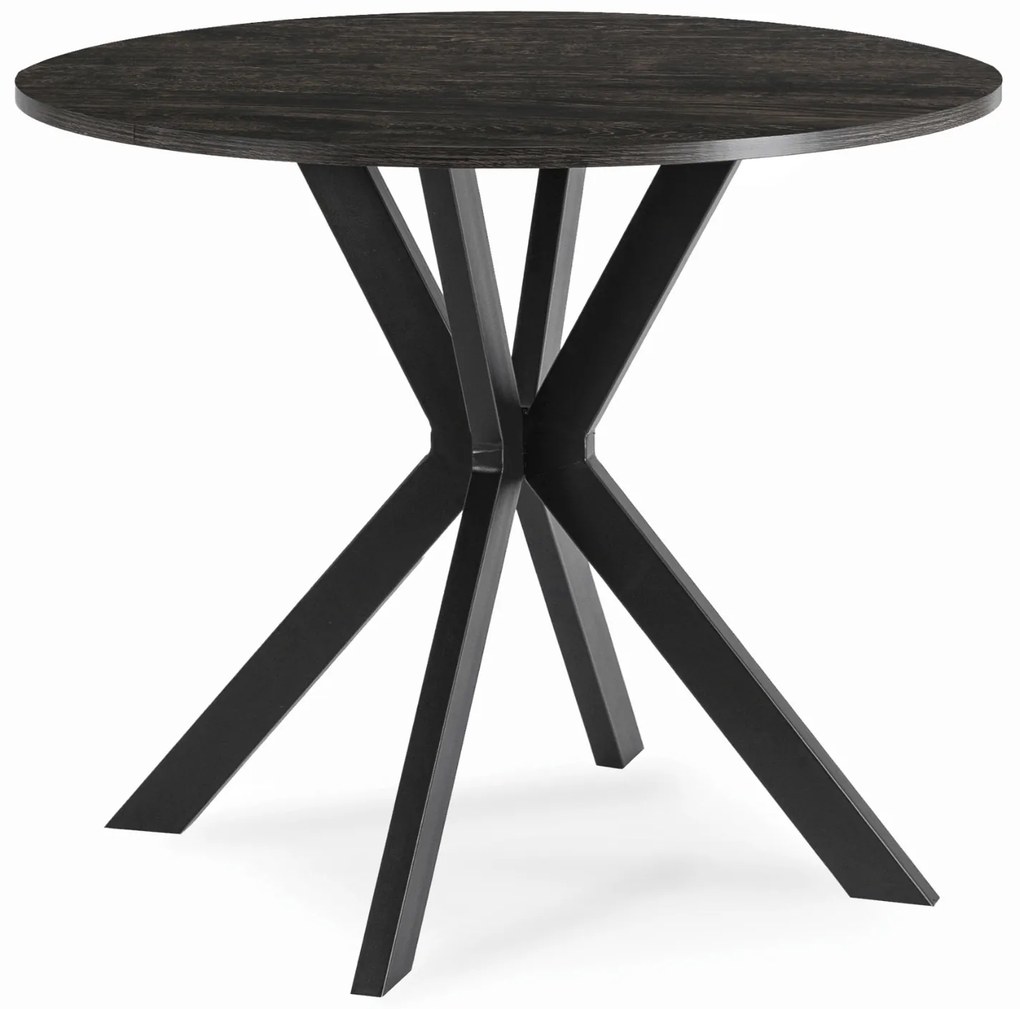 Stół Okrągły LAUREN 80 cm Czarny Loft Nowoczesny
