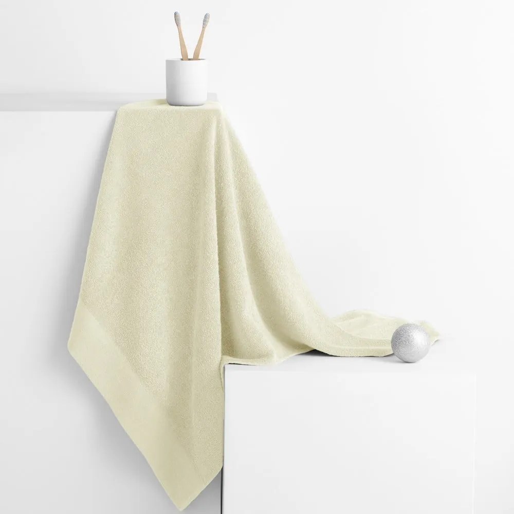 Kremowy bawełniany ręcznik frotte 30x50 cm Amari – Restilo