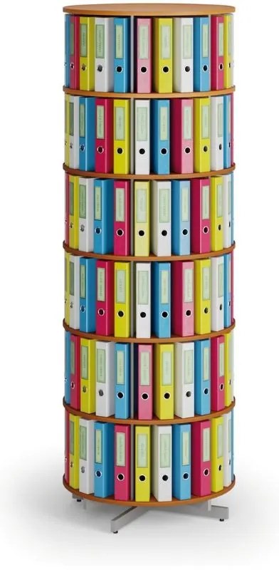 Regał obrotowy na segregatory, 6 półki, czereśnia