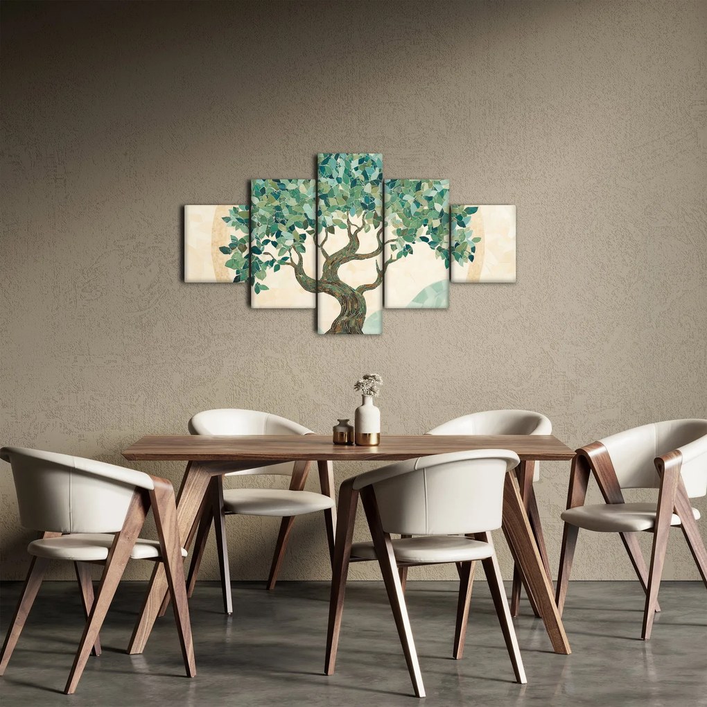 Obraz – Elegancka mozaika z drzewem (125x70 cm)