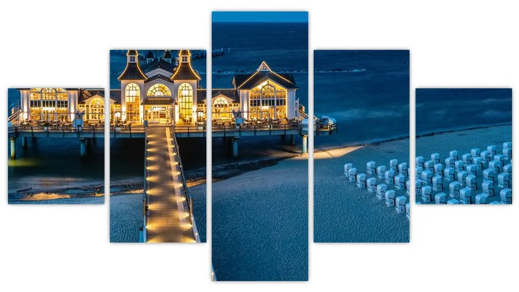 Obraz - hotel na plaży (125x70 cm)