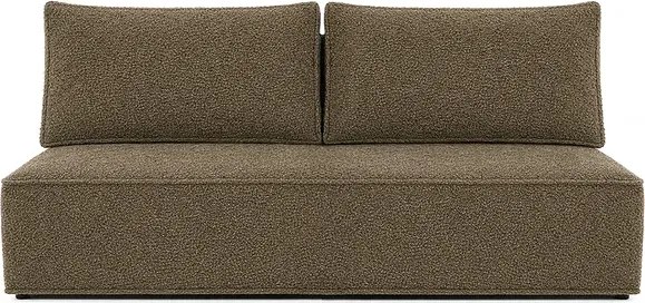 Sofa z Funkcją Spania MAVIA Brązowa Boucle Nowoczesna