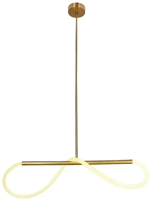 Złota modernistyczna lampa wisząca LED 80 cm - D252 Timori