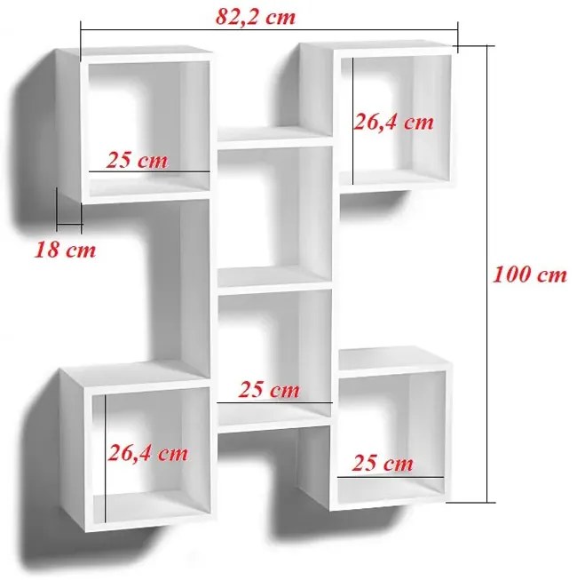 Regał wiszący biały- półka w stylu skandynawskim Ormond 10X