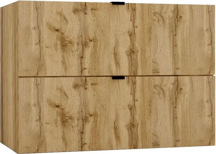 Szafła pod umywalkę z szufladami złoty dąb 80cm C0-D95