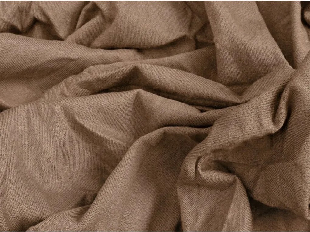PrzytulneMieszkanie.pl Jersejowe prześcieradło HIGHFIT brązowe 180 x 200 cm