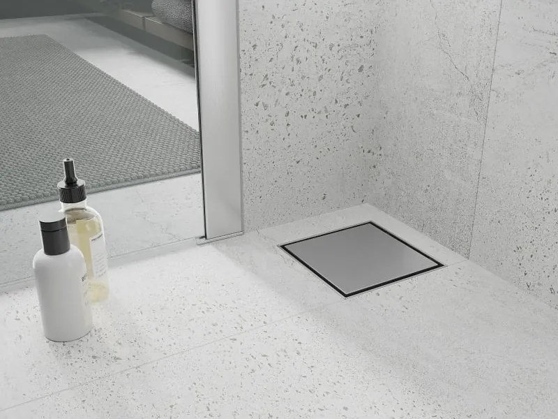 Mexen Flat-Q M13 wpust podłogowy kwadratowy 25 x 25 cm, inox - 1010025