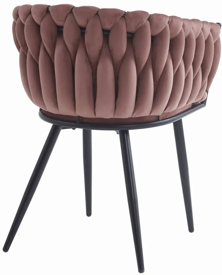 Ciemnoróżowe krzesło tapicerowane z podłokietnikami - Giberdi