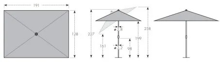 MyZone 190 x 125 cm - parasol centralny : Substancja Desen - 816