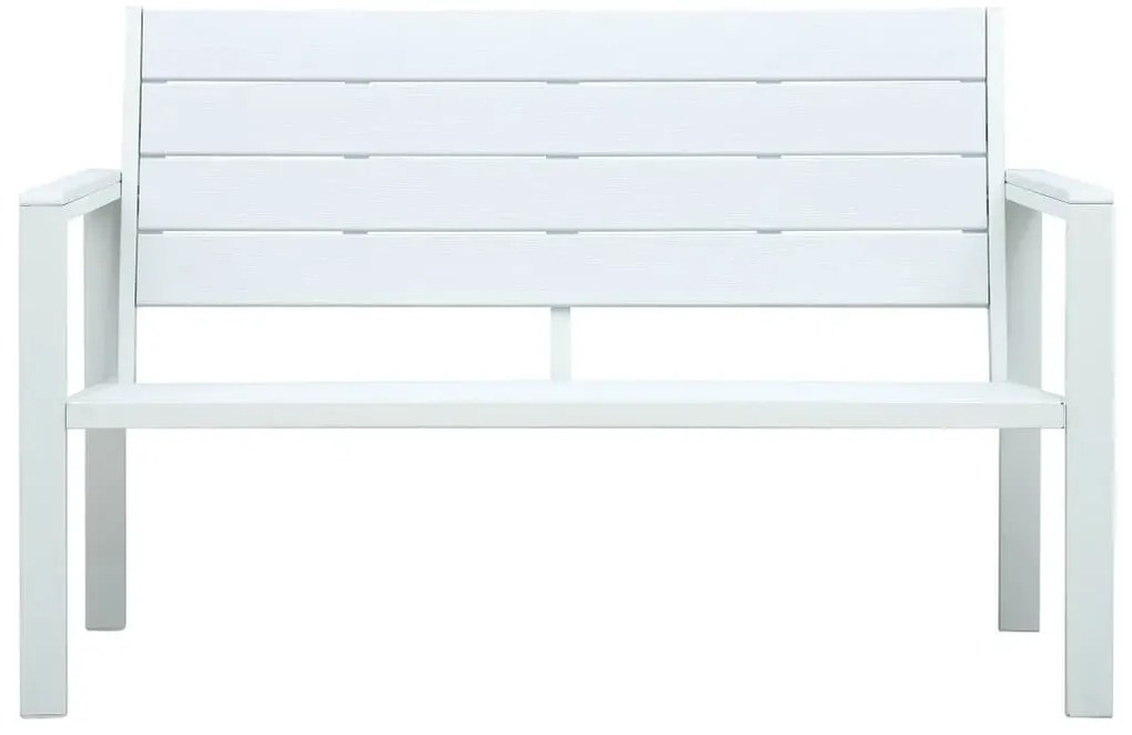 Biała ławka ogrodowa z oparciem G4-M66