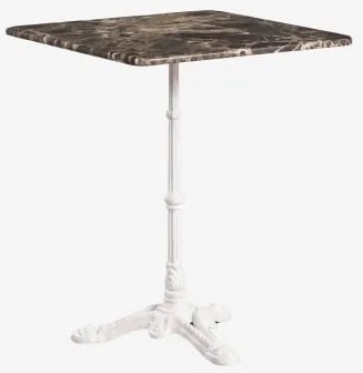Kwadratowy Stolik Barowy Z Naturalnego Kamienia Azteca 70 X 70 Cm & Brązowy Marmur Emperador - Lodowcowa Biel - Sklum