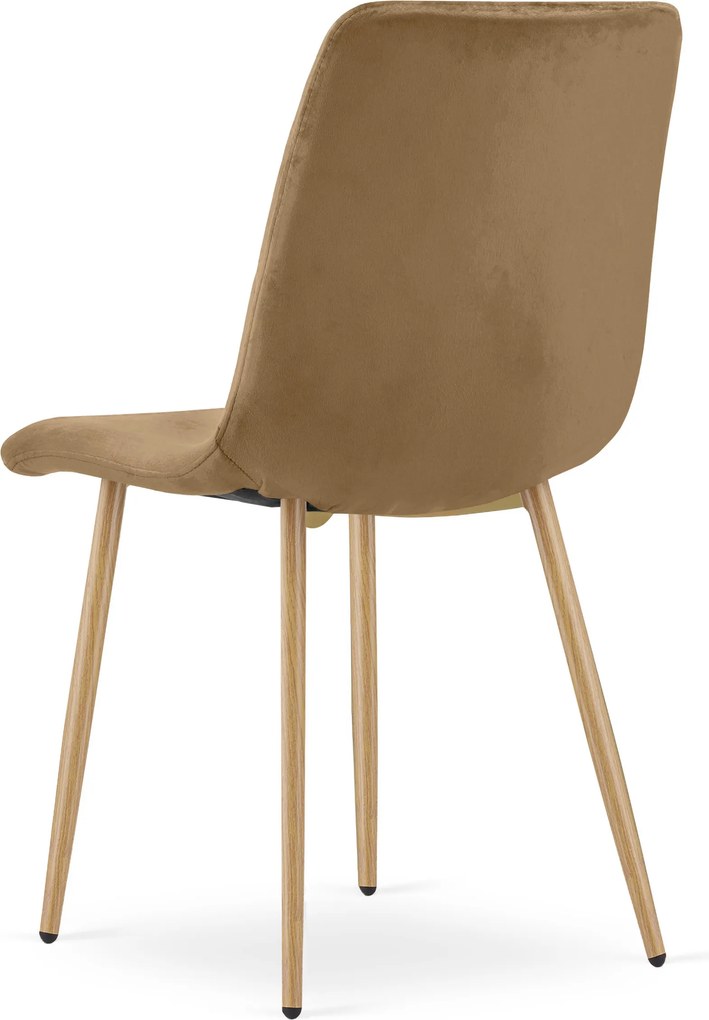 Brązowe krzesło do kuchni TURIN aksamitne