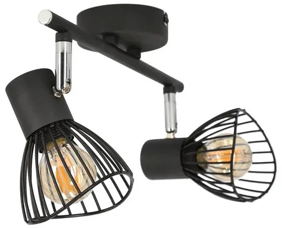 Czarna podwójna lampa sufitowa w stylu loft - V170-Merpix