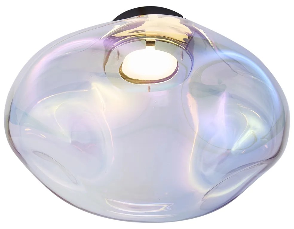 Designerska lampa sufitowa czarna z tęczowym szkłem - GemmaDesignerski Oswietlenie wewnetrzne