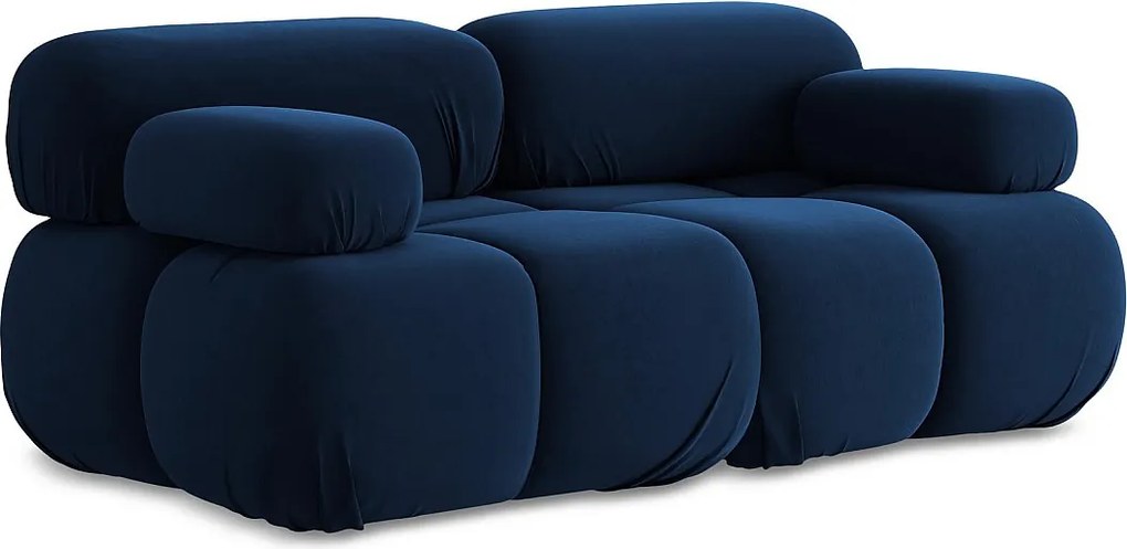 Modułowa sofa 2-osobowa - z tkaniny welwetowej - królewski niebieski - LOKUA