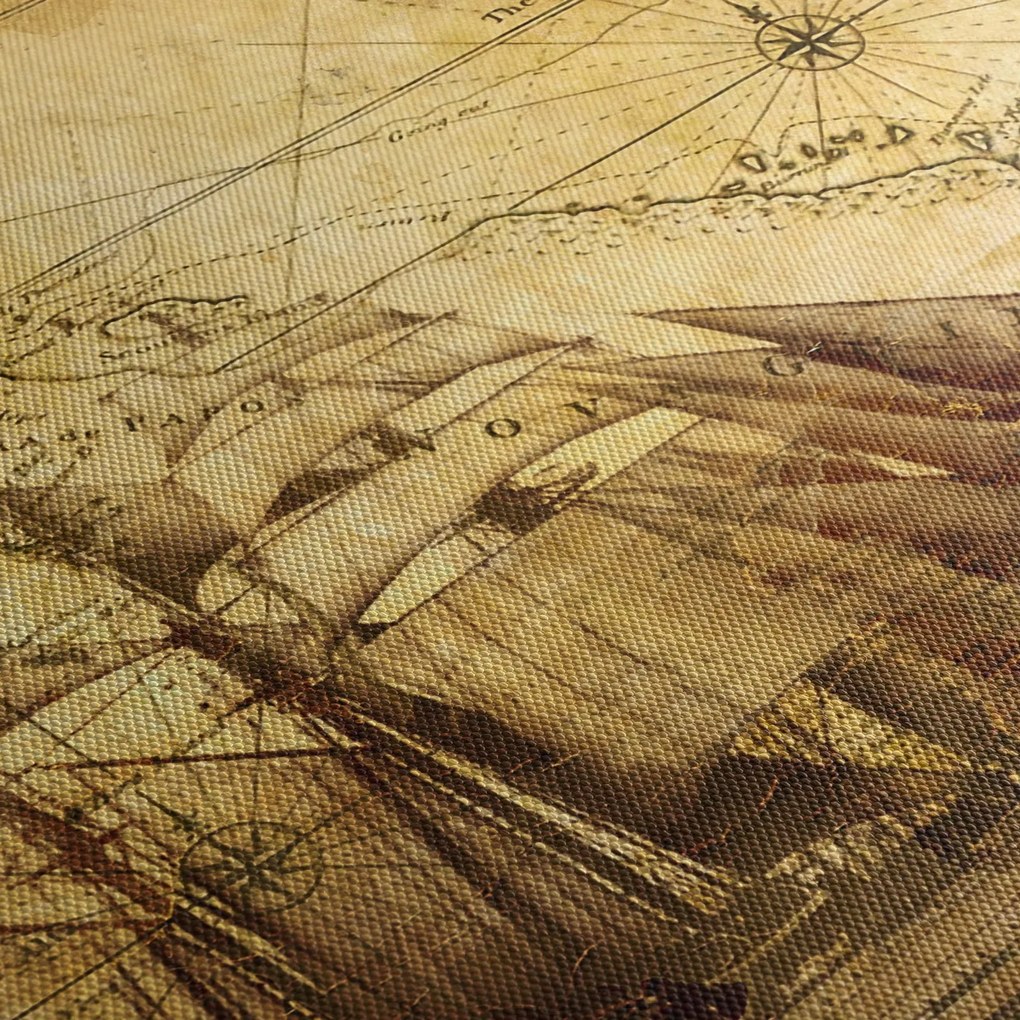 Obraz - Stara mapa (170x50 cm)