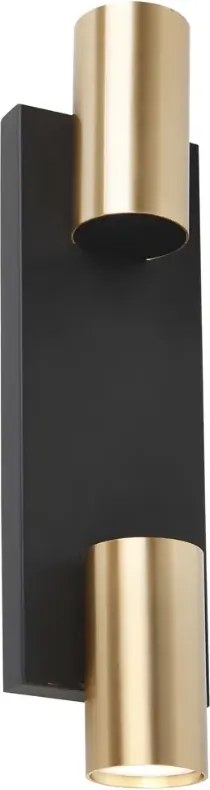 Czarno-złoty kinkiet dwa źródła światła - K409 C2-P80