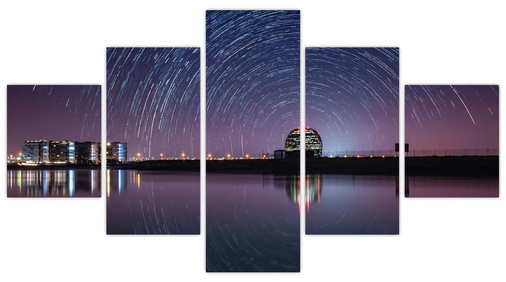 Obraz nocnego nieba z gwiazdami (125x70 cm)