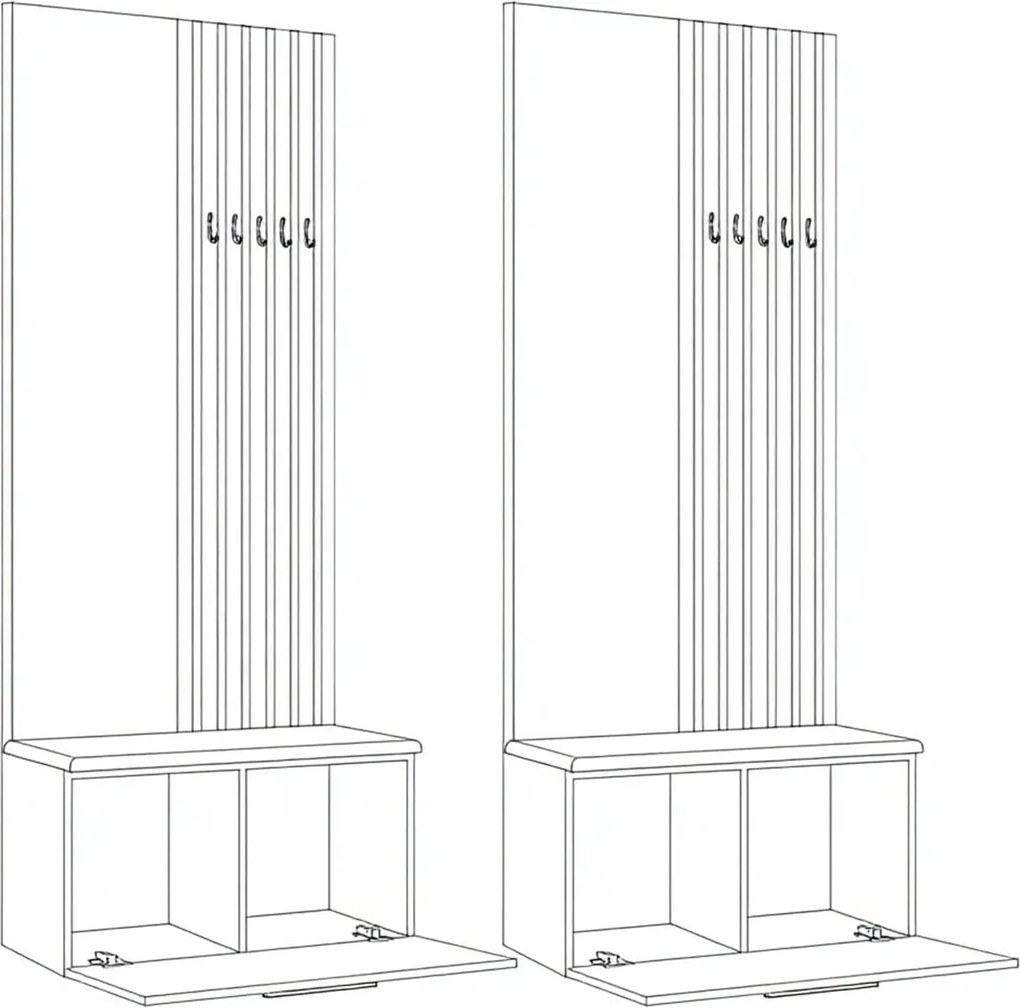 Masseno Garderoba MODULO 161,2/204/40 cm do Przedpokoju Nowoczesna Biała