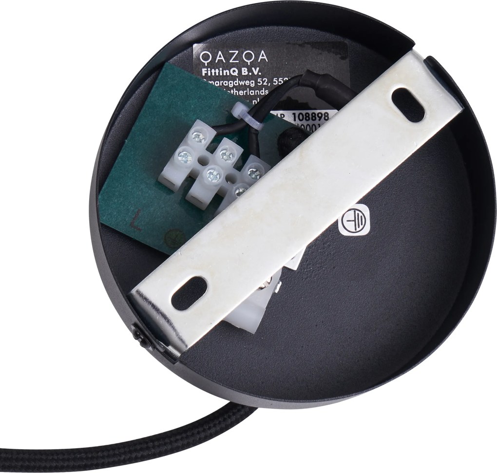 Lampa wisząca w stylu Japandi, czarna z bambusem - Kea