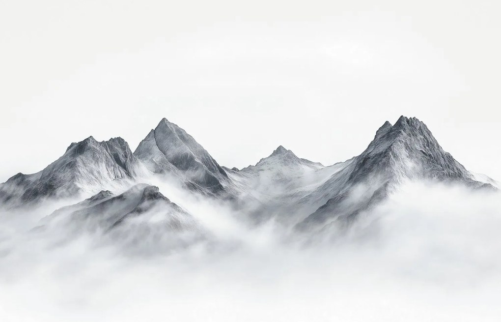 Fototapeta - Czarnobiałe góry (196x136 cm)