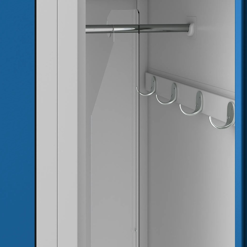 Szafka pracownicza metalowa czterokomorowa niebieska