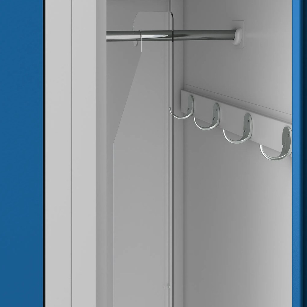 Szafka pracownicza ubraniowa wąska niebieska, 600x1800x500 mm: KACPER II