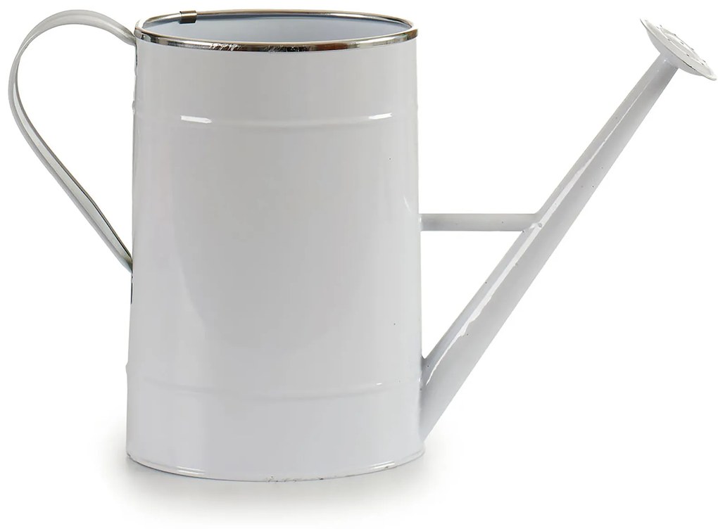 Osłonka na doniczkę w formie konewki, metalowa, biała, wys. 24 cm