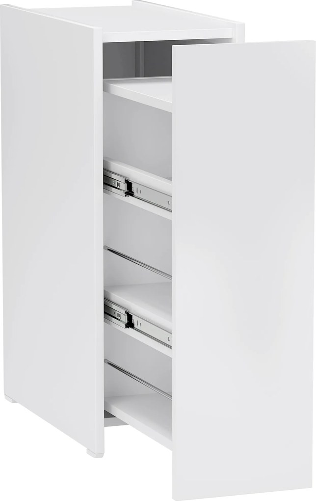 HOMCOM Wąska Szafka Łazienkowa, Szafka Podłogowa z Głęboką Szufladą, Wolnostojąca Szafka Łazienkowa, Płyta Wiórowa, Biały