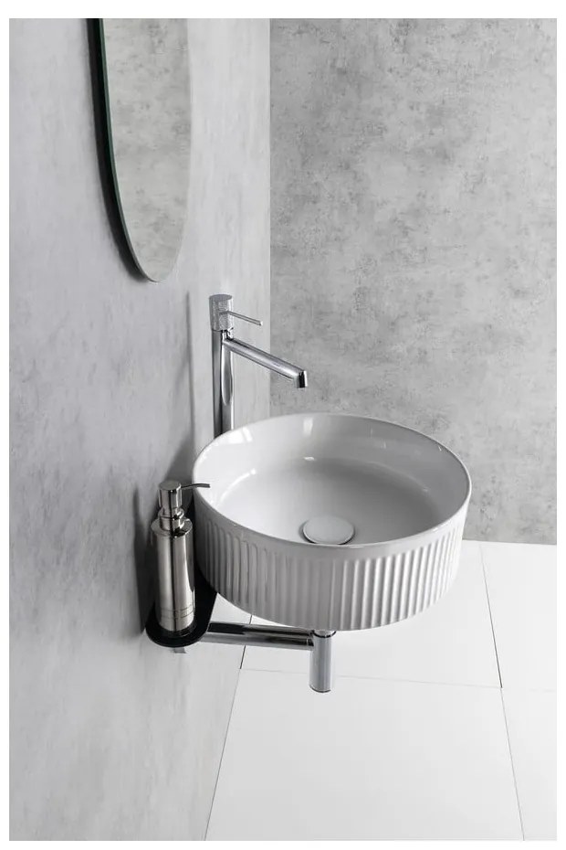 Biała ceramiczna okrągła umywalka ø 37 cm Picobello – Sapho