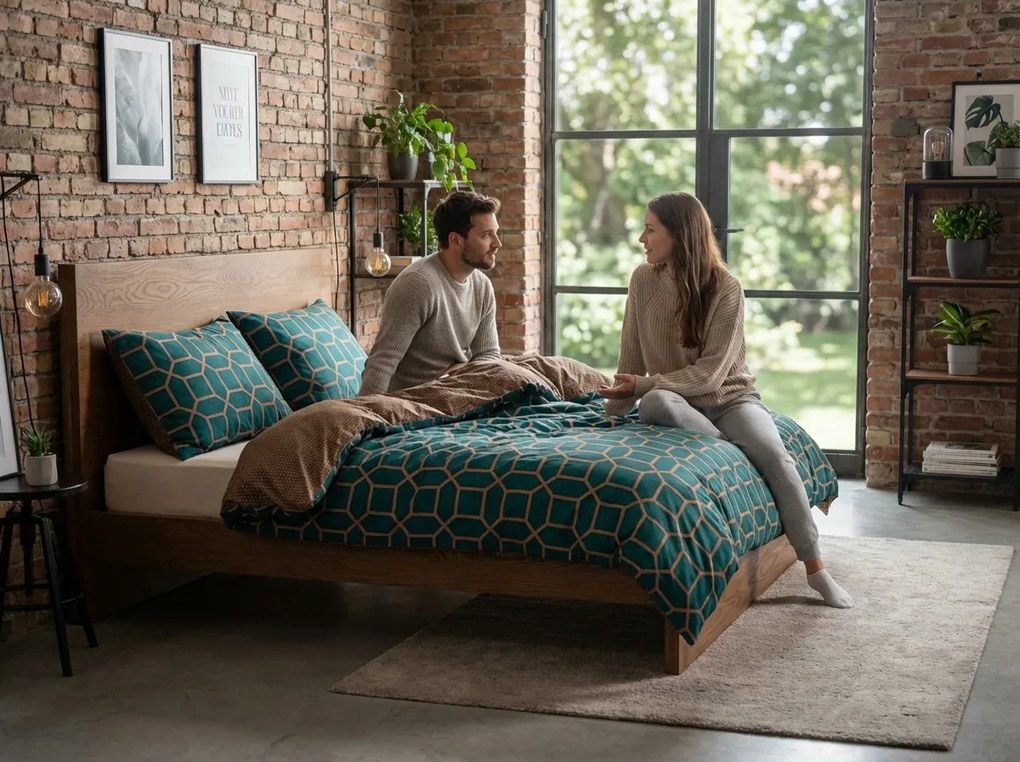 PrzytulneMieszkanie.pl PrzytulneMieszkanie.pl Pościel z mikroflanelu z mikrofibry KERNAL zielona Rozmiar pościeli: 2 szt 70 x 90 cm | 200 x 220 cm